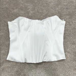 Zara White Strapless Corset Top